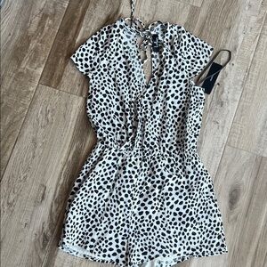 Lulu's Monochrome Polka Dot Tie-Back Top